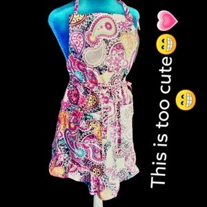 David Schary Kitchen Apron Coated Finish with Paisley Design